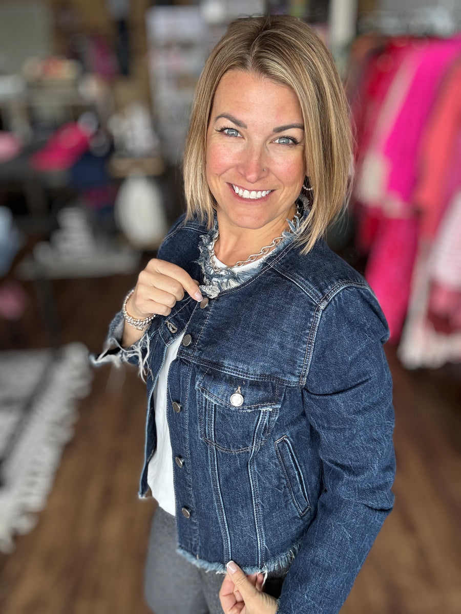 Liverpool - Classic Jean Jacket with Fray Hem