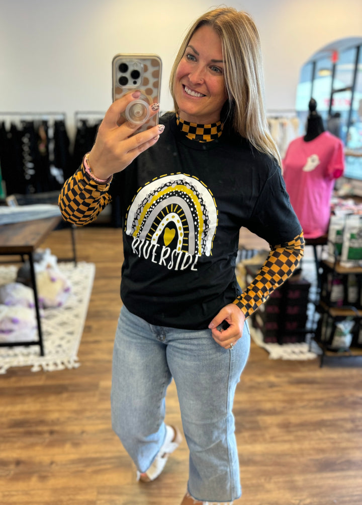 Riverside School Spirit Rainbow Graphic Tee