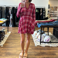 Marissa - Long Sleeve Plaid Dress