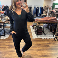 Karina - Long Sleeve Jumpsuit - Black