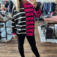 Parker Striped Sweater - Pink