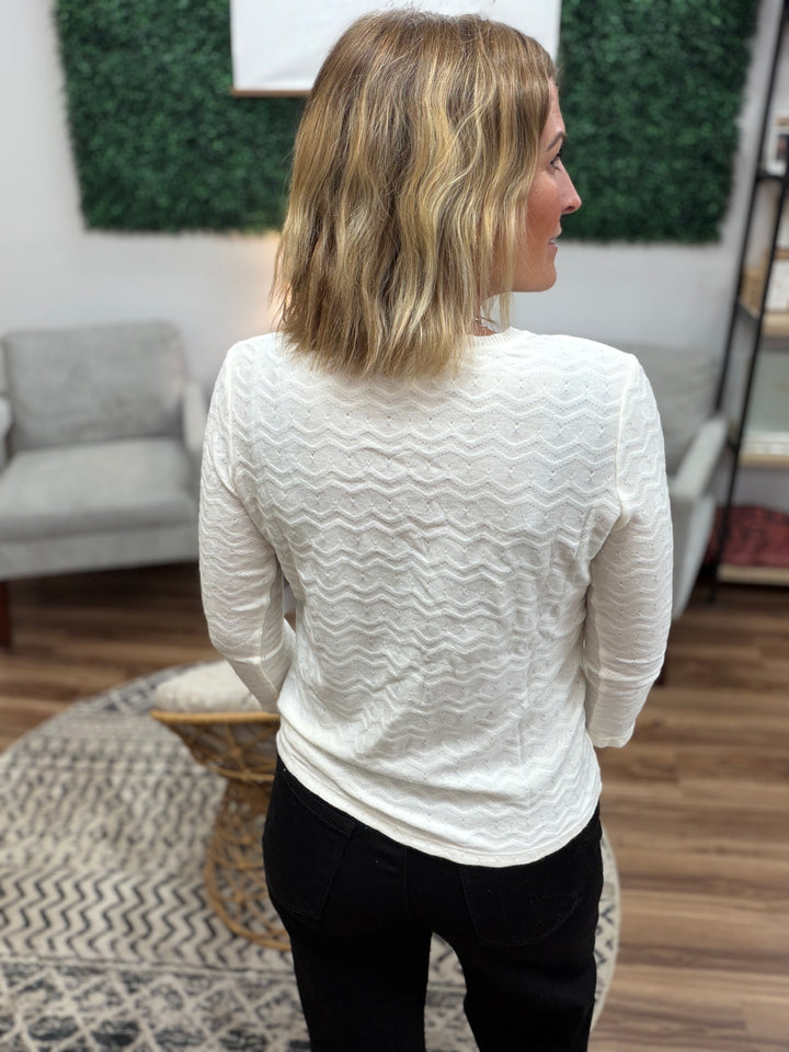 Liverpool - 3/4 Sleeve Lightweight Sweater with Rib Trim