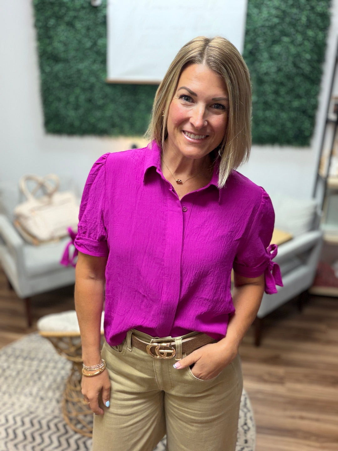 Lainey - Tie Sleeve Top