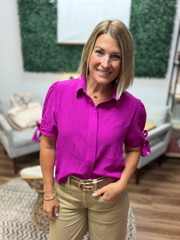 Lainey - Tie Sleeve Top