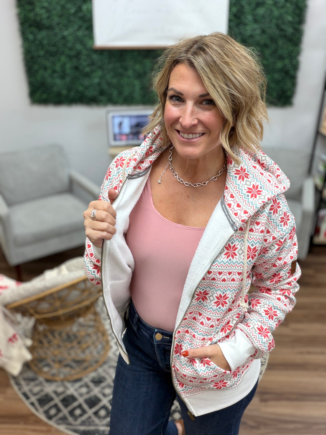 Comfort Zone FullZip - Frosted Fairisle