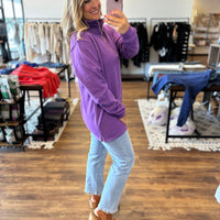 Miley - Vintage Quarter Zip Pullover - Purple