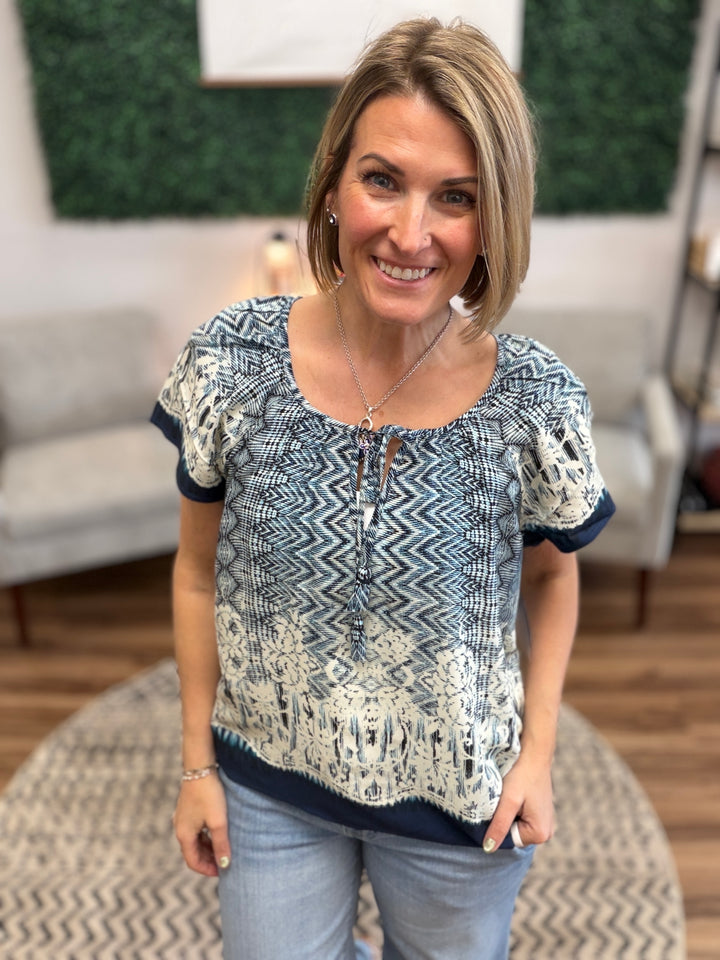 Liverpool - Woven Top with Front Tie