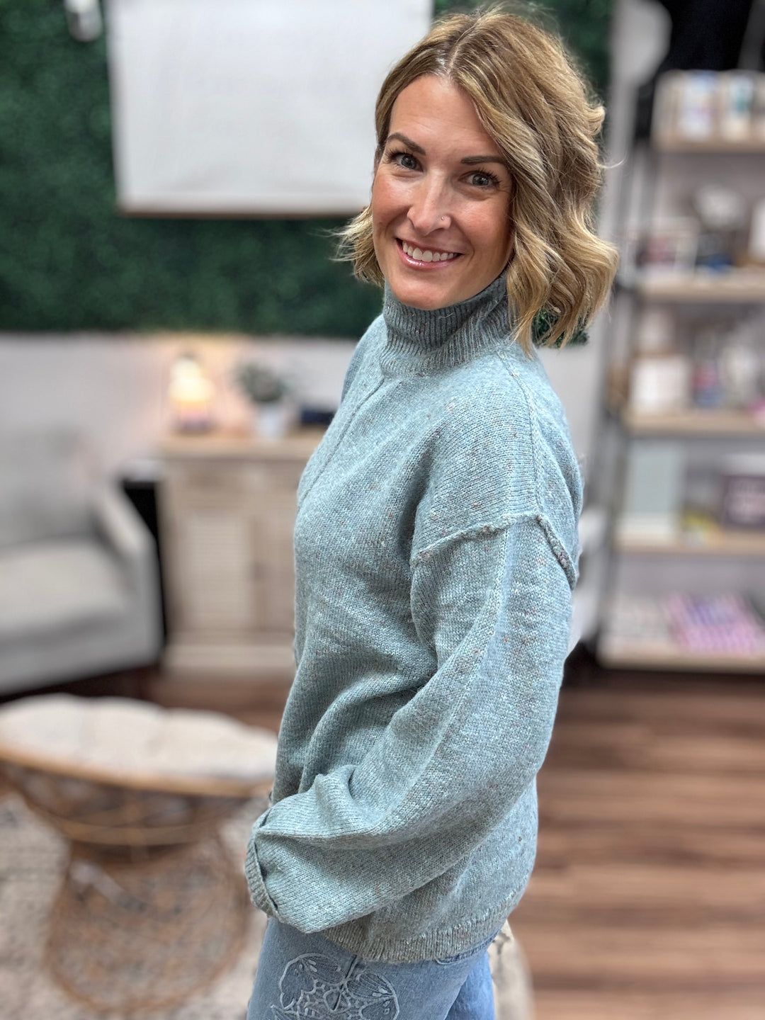 Autumn Haze Mock Neck Sweater