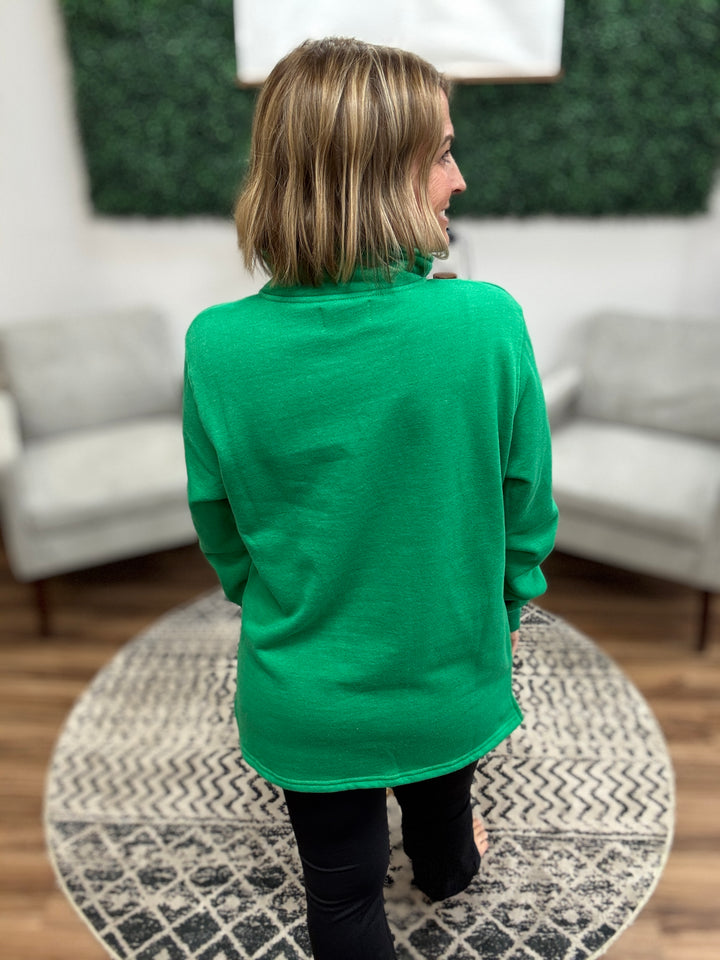 Miley - Vintage Quarter Zip Pullover - Green