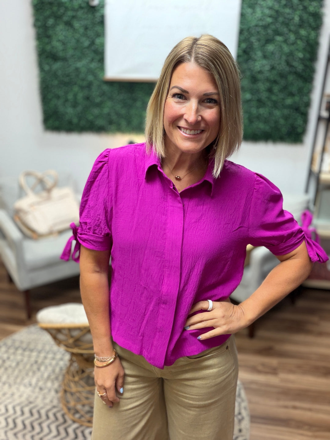 Lainey - Tie Sleeve Top
