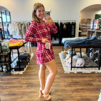 Marissa - Long Sleeve Plaid Dress