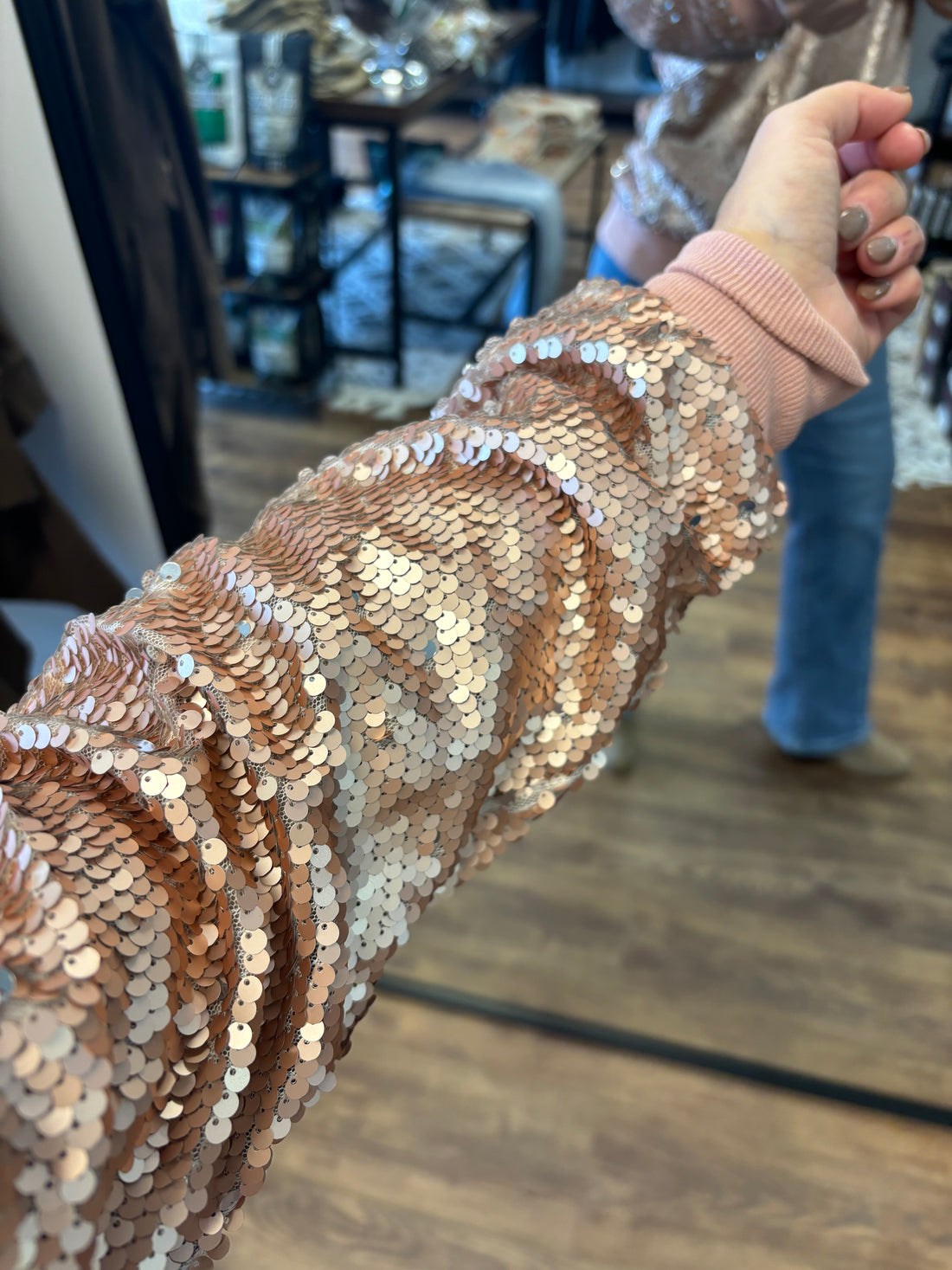 In the Spotlight Sequin Top - Rose Gold