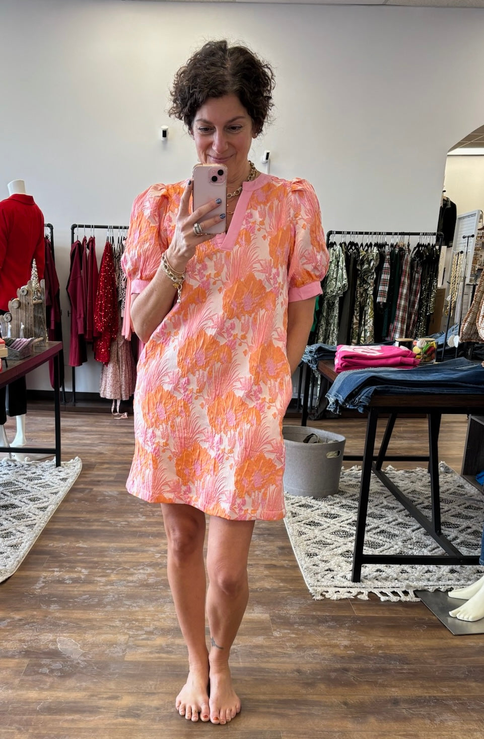 Peach Bottom Shift Dress