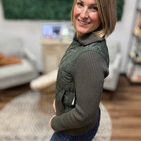 Liverpool - Quilted Zip Front Sweater Jacket