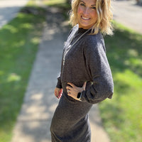 Ribbed Asymmetric Hem and Sleeve Top & Skirt Set