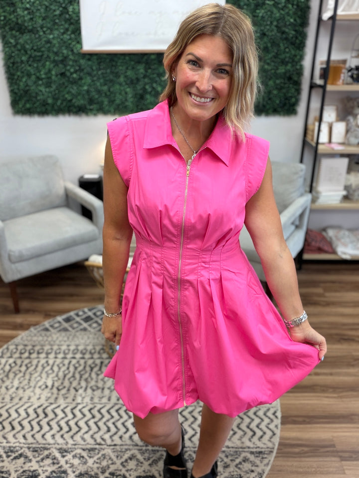 Pop of Pink Bubble Dress