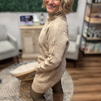 Chunky Cable Knit Sweater Dress