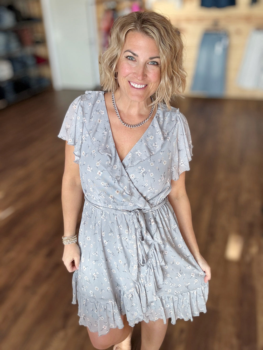 The Bluebell Ruffle Wrap Dress