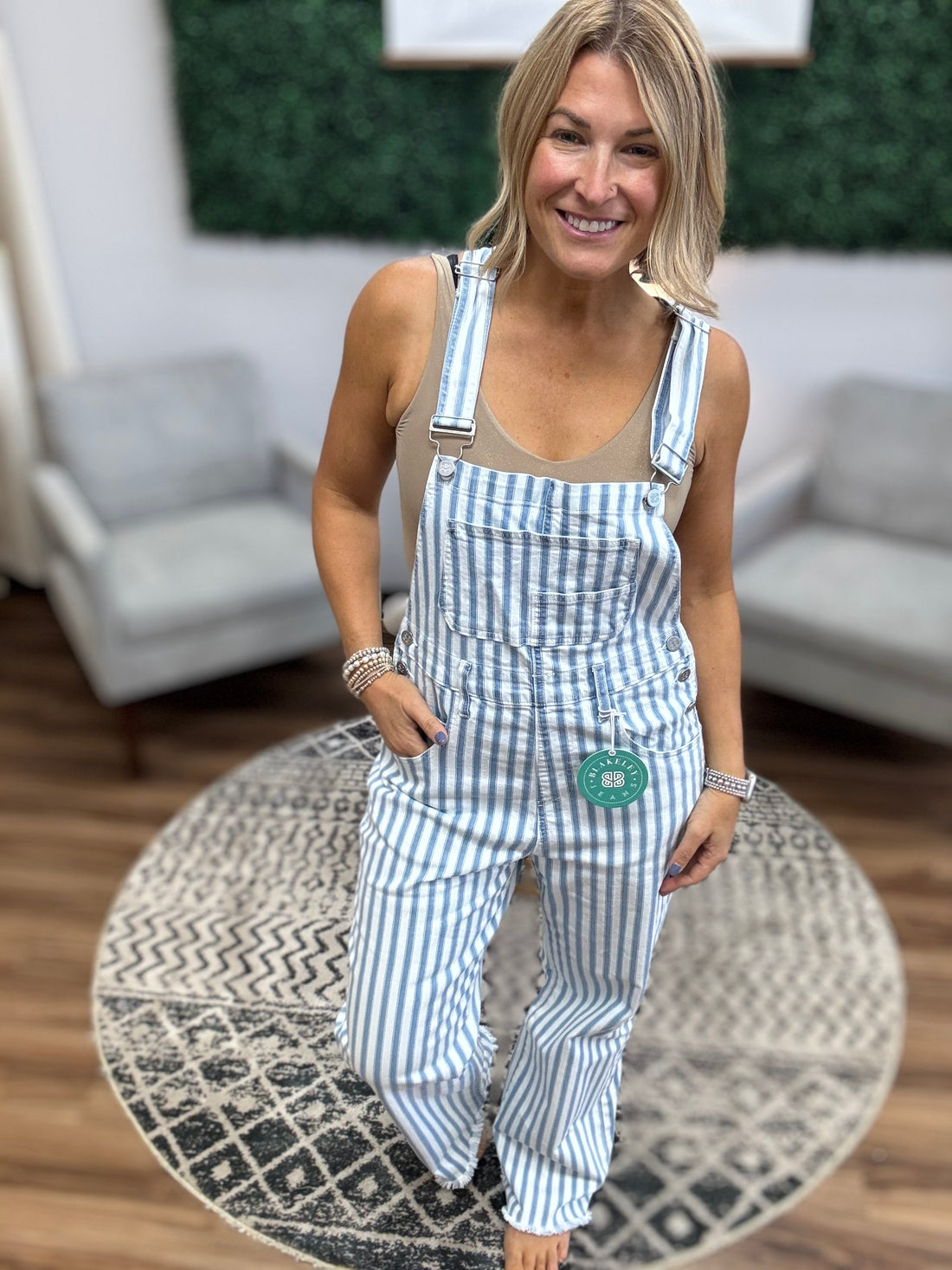 Dahlia Striped Overalls