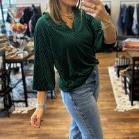 Eve Striped Velvet Top