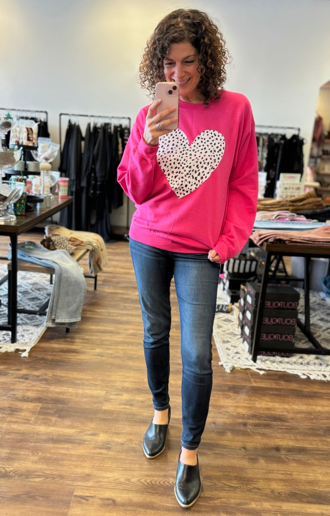 Distressed Dalmation Heart Sweatshirt