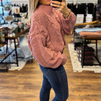 Simply Southern Braid Sweater - Plum