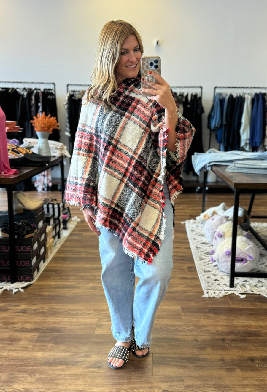 The Perfect Plaid Poncho