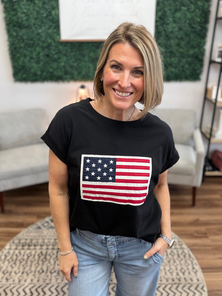 Flag Patch Tee - Black