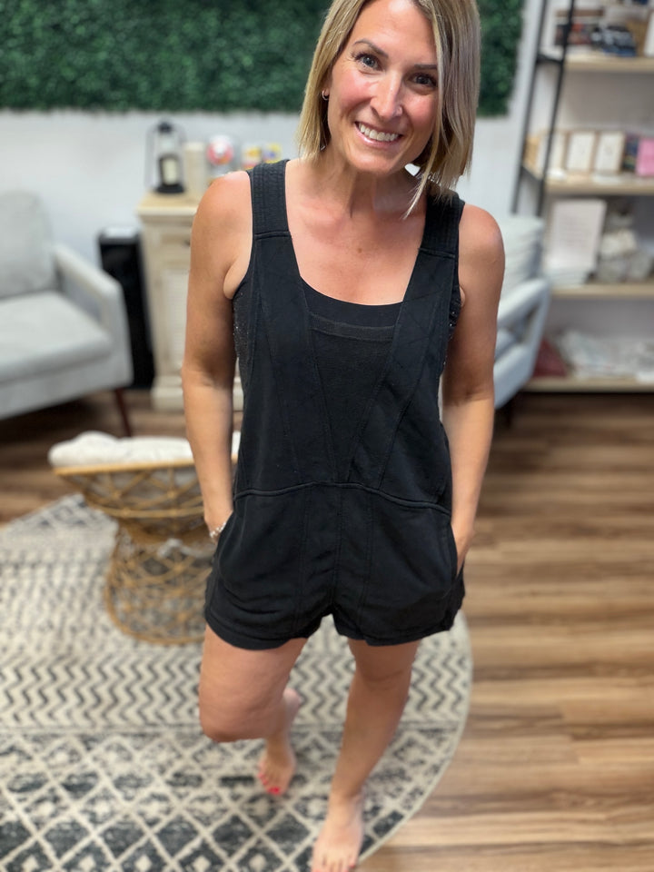 Beach Please Romper - Black