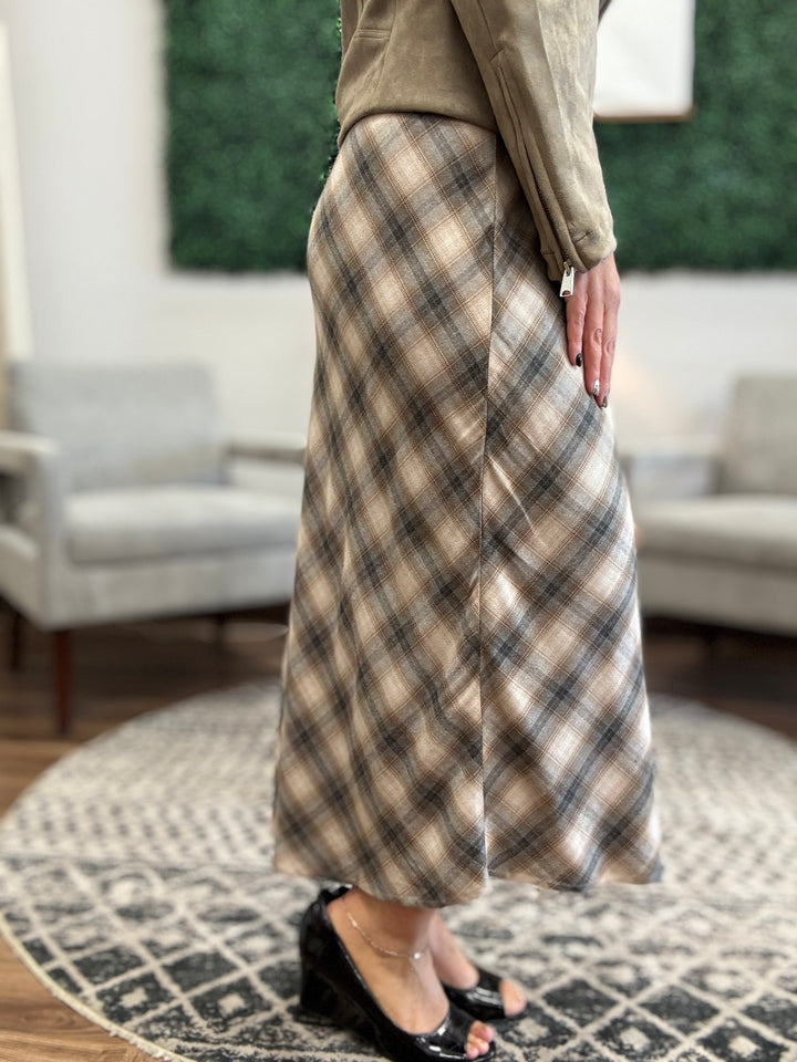Tartan Plaid Midi Skirt