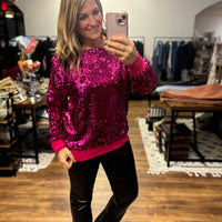 In the Spotlight Sequin Top - Hot Pink