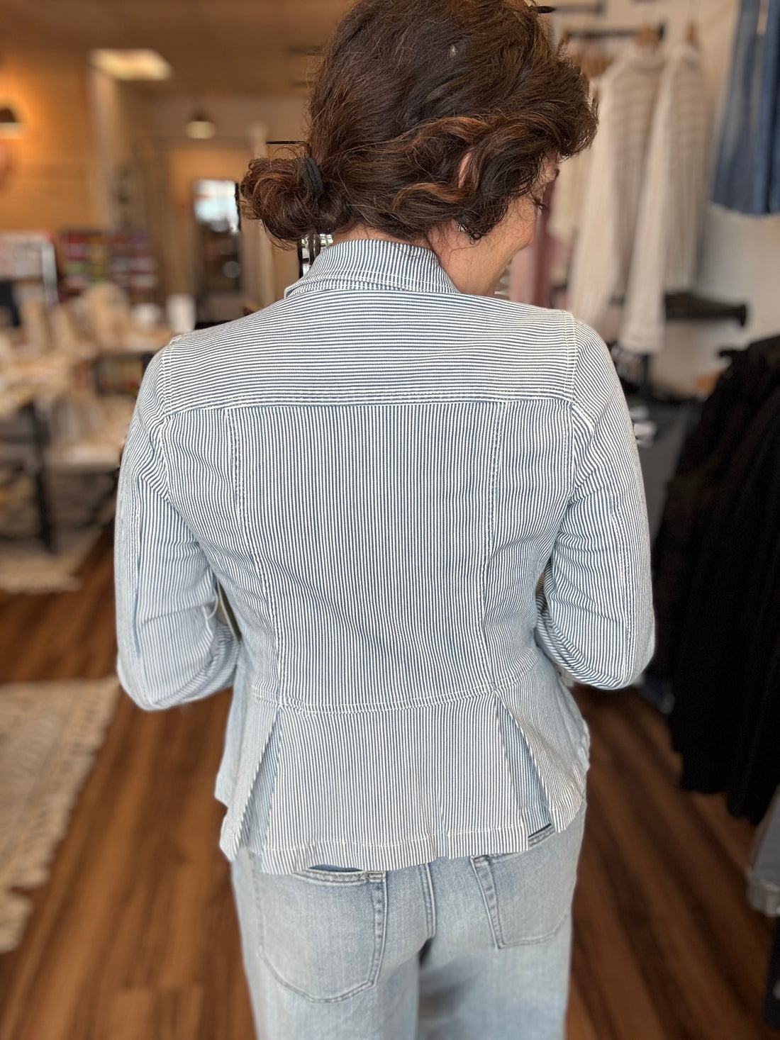 Liverpool - Pinstripe Peplum Jacket