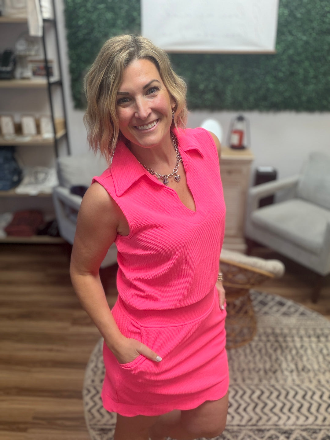 Power Play Skort Set - Neon Pink