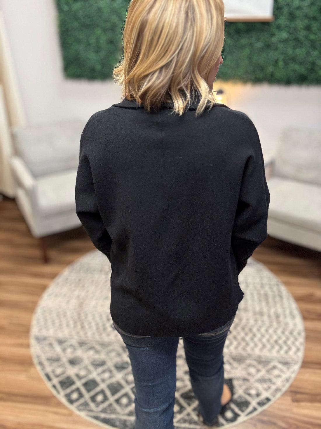 Madeline - Knit Blazer Cardigan - Black