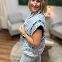 Quilted Chambray Vest