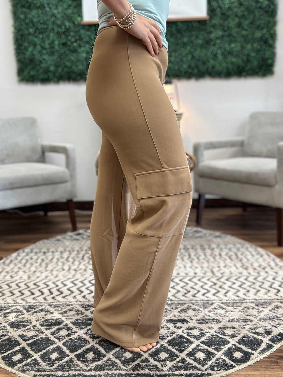 Pull-On Cargo Slacks - Camel