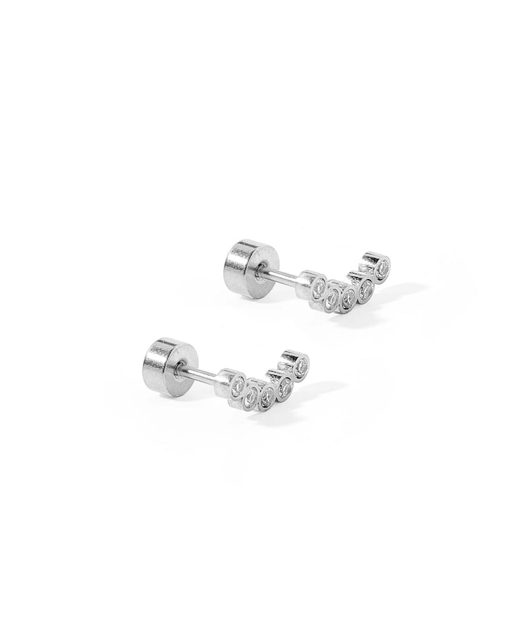 Linny Co - Abigail Sparkle Silver Flat Back Earrings