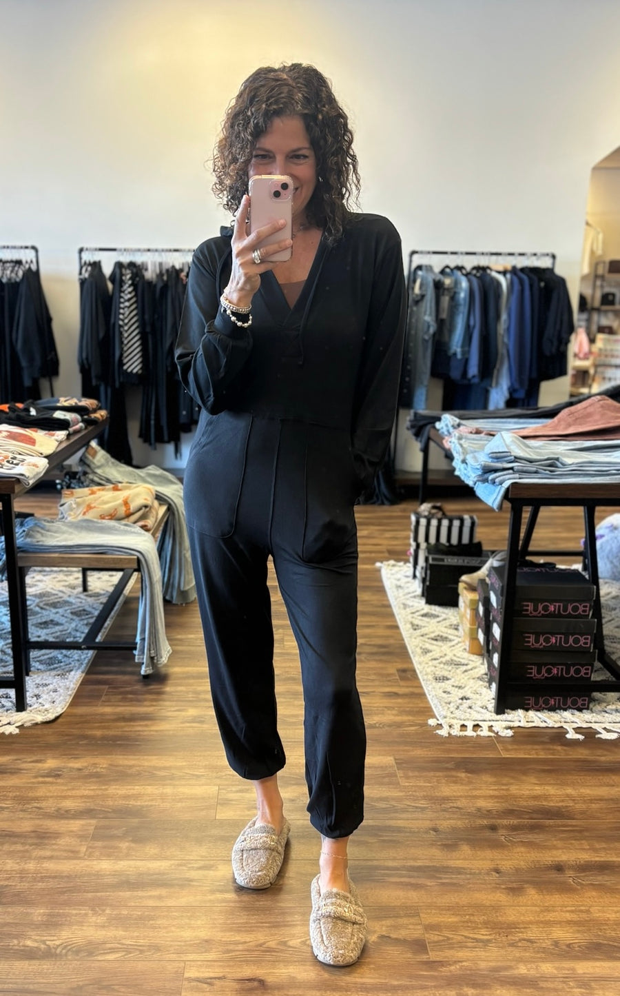 Karina - Long Sleeve Jumpsuit - Black