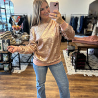 In the Spotlight Sequin Top - Rose Gold