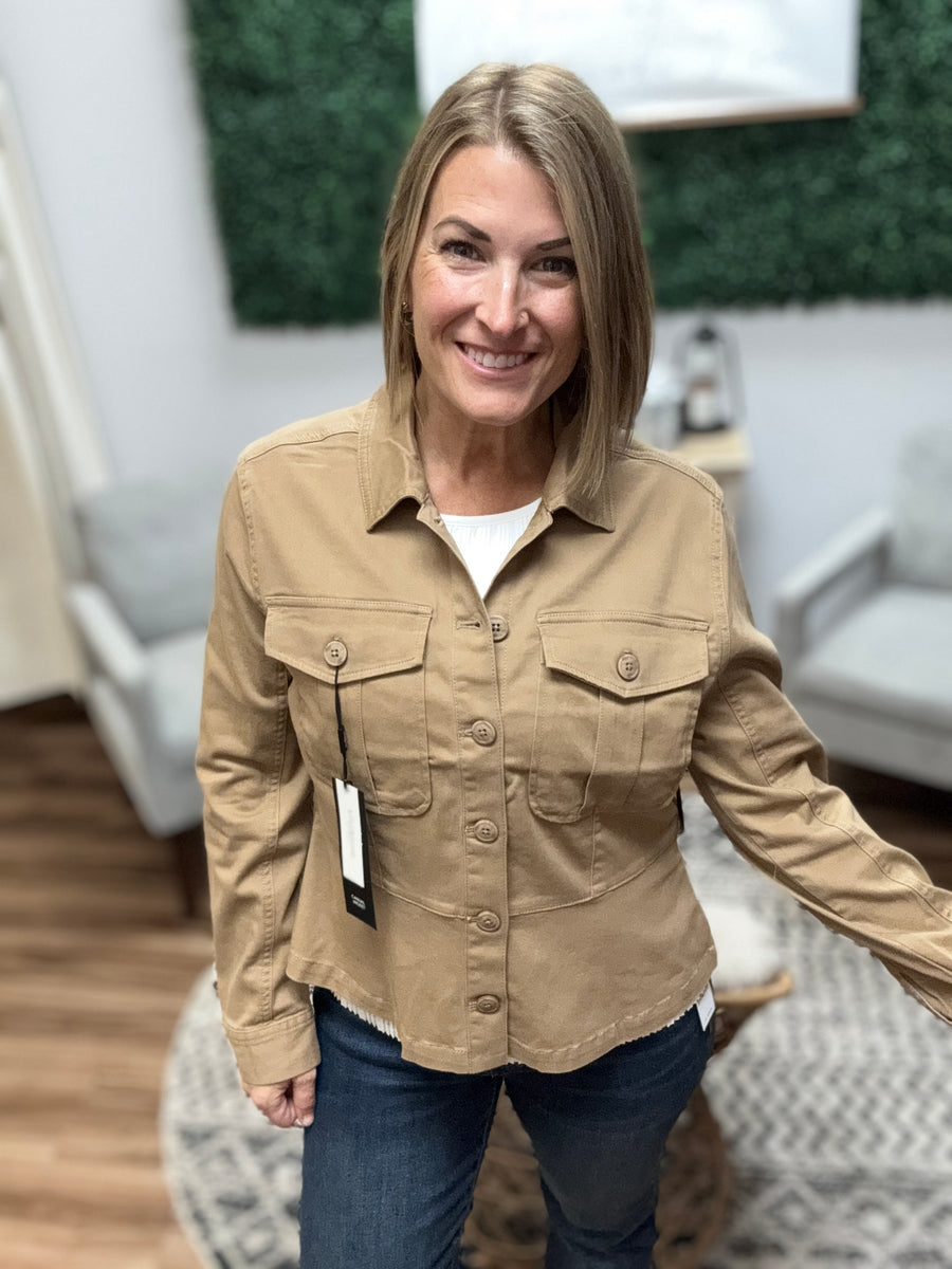 Liverpool - Trucker Jacket with Peplum Hem