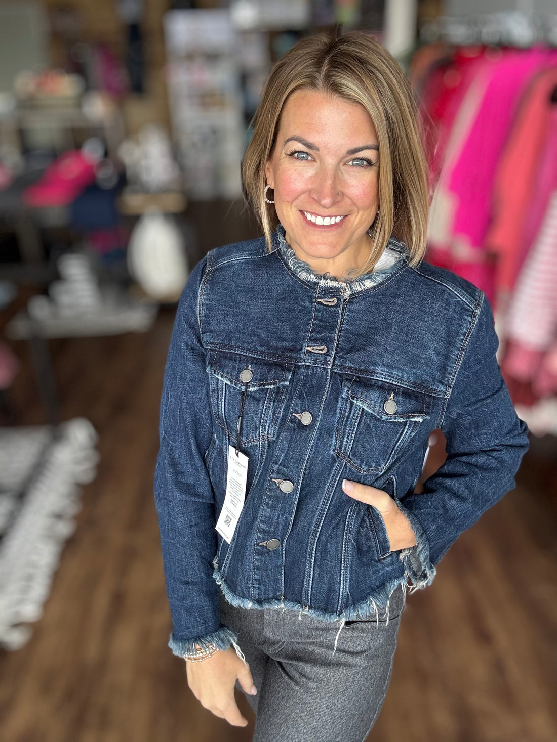 Liverpool - Classic Jean Jacket with Fray Hem