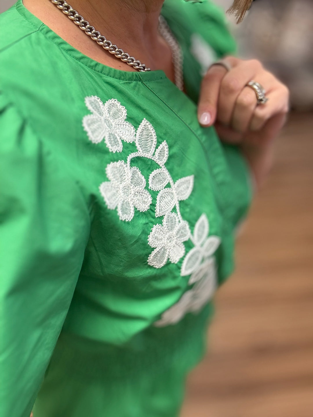 Clover Lane Embroidered Romper