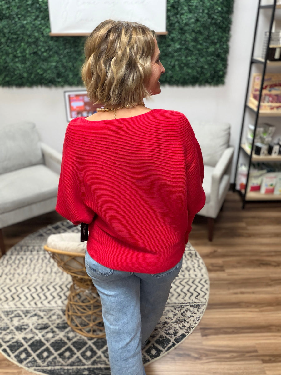 Liverpool - Long Sleeve Boat Neck Dolman Sweater