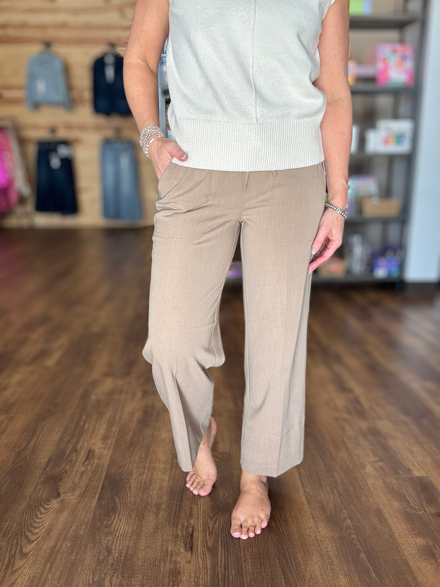 Liverpool - Pull-on Tie Waist Wide Leg Ankle