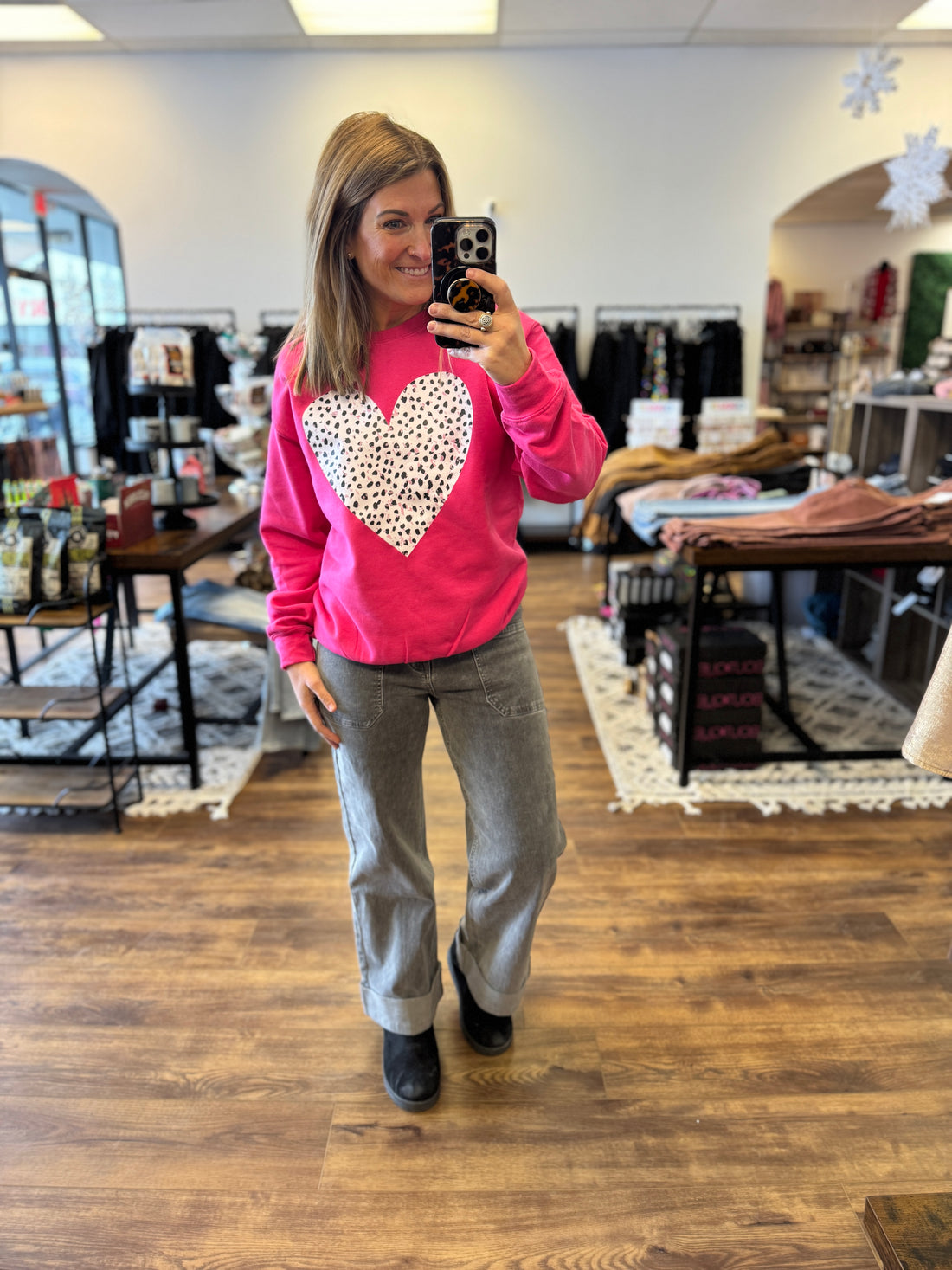 Distressed Dalmation Heart Sweatshirt