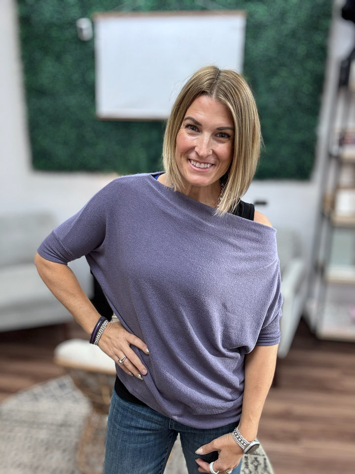 Day to Night Short Sleeve Dolman - Amethyst
