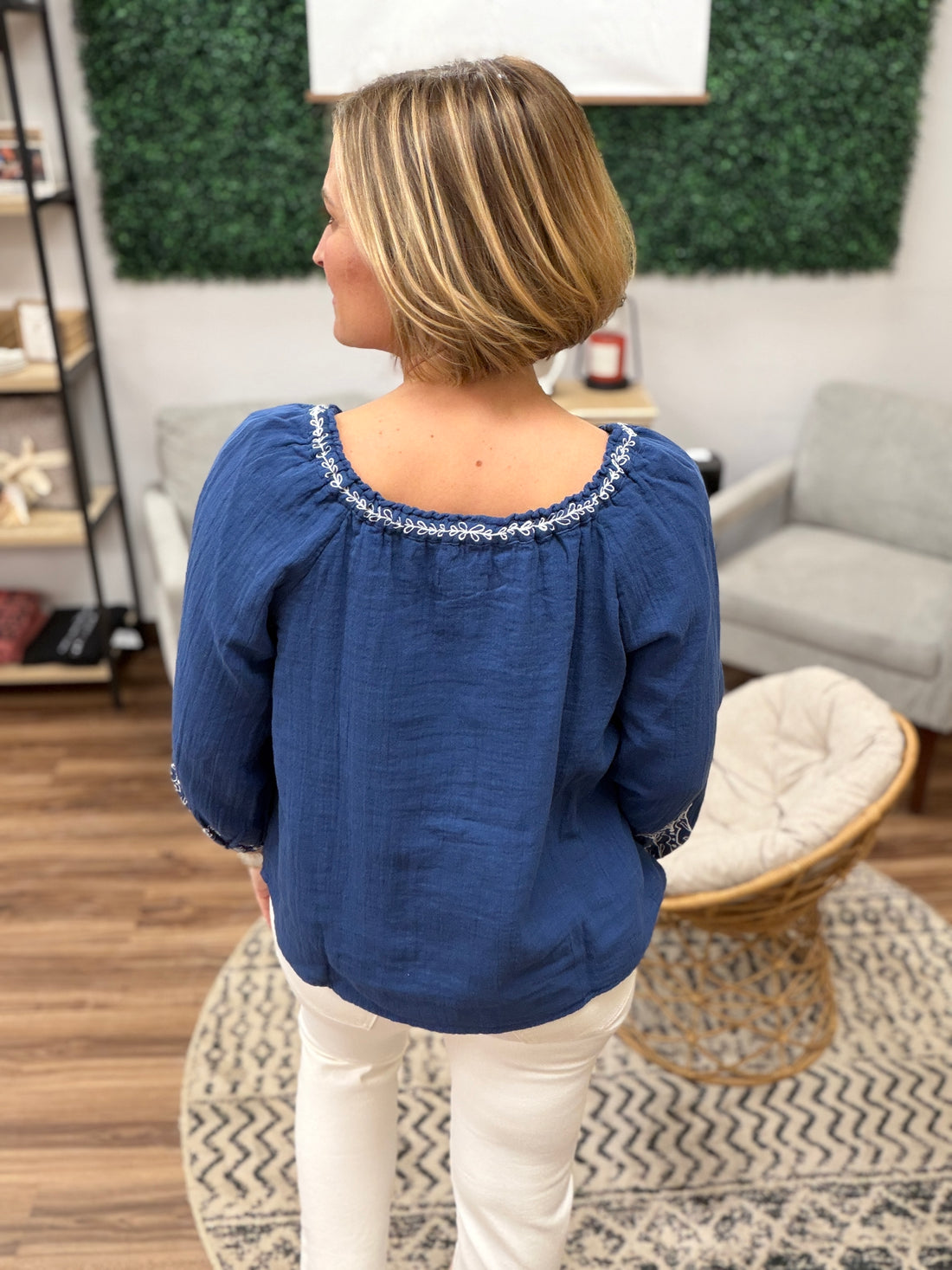 Liverpool - 3/4 Sleeve Woven Top