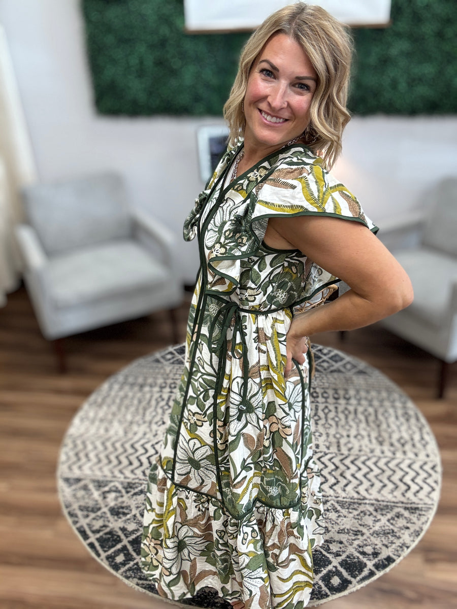 Botanical Breeze Midi Dress