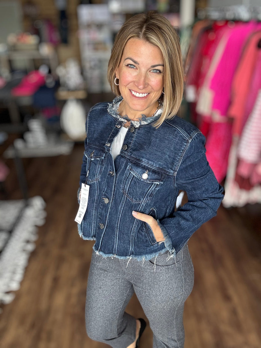 Liverpool - Classic Jean Jacket with Fray Hem