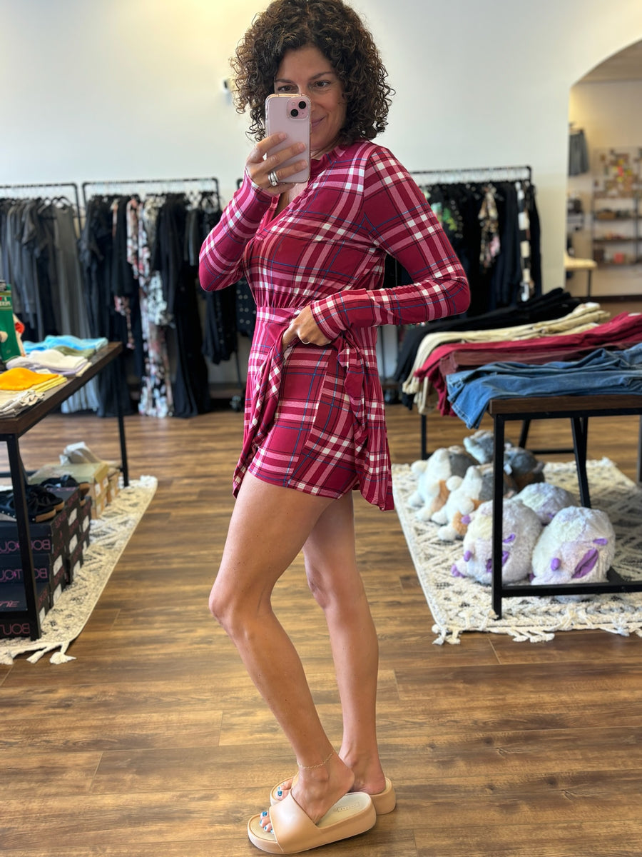 Marissa - Long Sleeve Plaid Dress